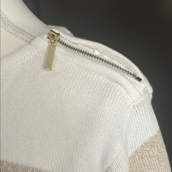 Karen Scott Sweater Striped Zipshoulder - Picture 4 of 9